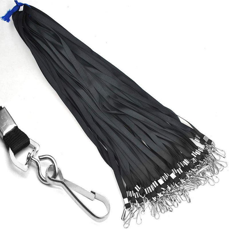 Beebel Lanyards 100 Pcs Lanyard for Id Badges Flat Lanyard with Badge Clip J-Hook - Image 5